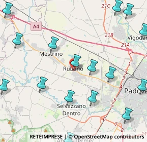 Mappa Via Rossi, 35030 Rubano PD, Italia (6.25)