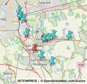 Mappa Via 1º Maggio, 20068 Peschiera Borromeo MI, Italia (3.68917)