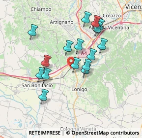 Mappa Via del Lavoro, 36045 Lonigo VI, Italia (6.67235)