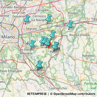 Mappa MEDIGLIA Vecchia Paullese, 20060 Mediglia MI, Italia (5.55833)