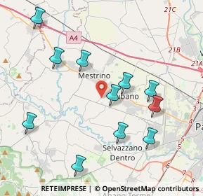 Mappa Via per Mestrino, 35030 Saccolongo PD, Italia (4.21)