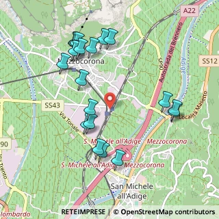 Mappa Piazza Trento, 38016 Mezzocorona TN, Italia (1.0555)