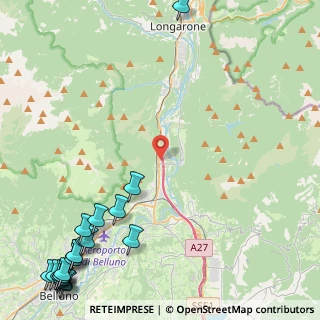 Mappa Area di Servizio Ponte nelle Alpi Ovest, 32014 Ponte Nelle Alpi BL, Italia (7.4025)