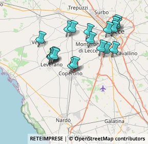 Mappa Via Maggiore Toselli, 73043 Copertino LE, Italia (7.6805)