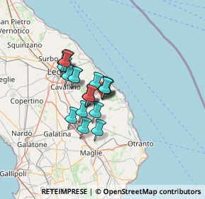 Mappa Via Campo Sportivo, 73026 Melendugno LE, Italia (10.0105)