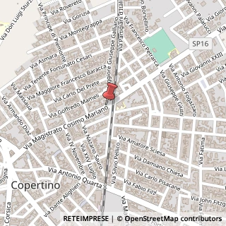 Mappa Via Magistrato Cosimo Mariano,  295, 73043 Copertino, Lecce (Puglia)