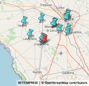 Mappa Via Ferrante d'Aragona, 73043 Copertino LE, Italia (7.07412)