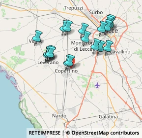 Mappa Via Ferrante d'Aragona, 73043 Copertino LE, Italia (7.642)