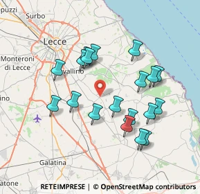 Mappa 73020 Castri di Lecce LE, Italia (7.50211)