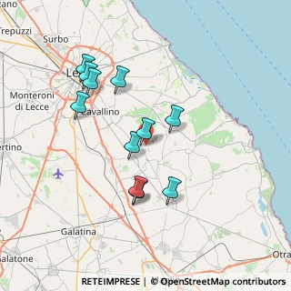 Mappa Via Cristoforo Colombo, 73020 Castri di Lecce LE, Italia (7.28455)