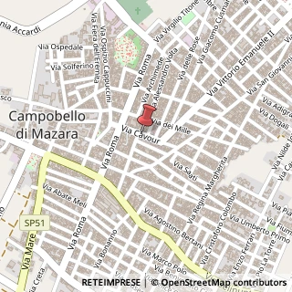 Mappa Via Cavour, 44, 91021 Campobello di Mazara, Trapani (Sicilia)