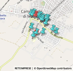 Mappa Via Rodi, 91021 Campobello di Mazara TP, Italia (0.4055)