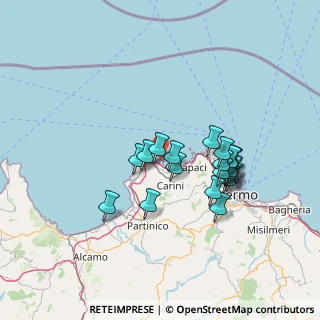 Mappa Via dei Tulipani, 90044 Carini PA, Italia (13.5)