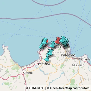 Mappa Palermo - Aeroporto Punta Raisi, 90044 Carini PA, Italia (10.43)