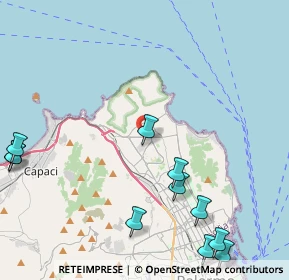 Mappa Via Menandro, 90146 Palermo PA, Italia (6.40273)