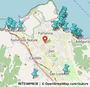 Mappa Via Menandro, 90146 Palermo PA, Italia (2.822)