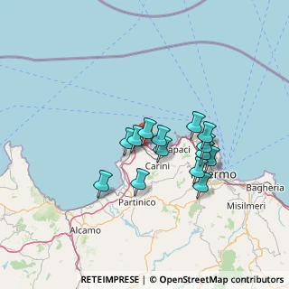 Mappa Via Oceania, 90044 Carini PA, Italia (12.12)