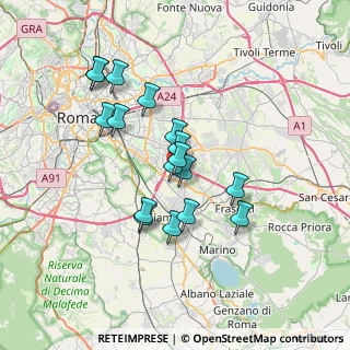 Mappa Via Gabriele Napodano, 00173 Roma RM, Italia (6.35471)