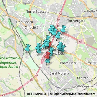 Mappa Via Roggiano Gravina, 00173 Roma RM, Italia (1.07263)