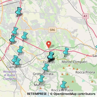 Mappa Via Grotte dello Stinco, 00044 Frascati RM, Italia (5.5395)