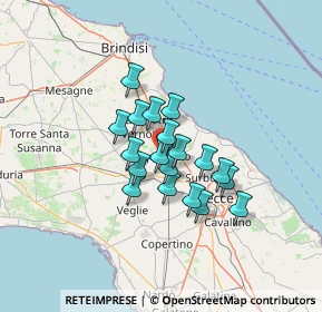 Mappa Via Montello, 73018 Squinzano LE, Italia (9.83105)