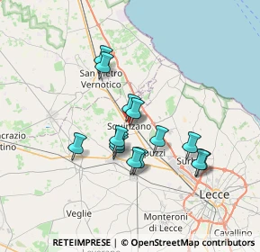 Mappa 73018 Squinzano LE, Italia (6.15929)