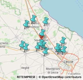 Mappa 73018 Squinzano LE, Italia (6.77286)