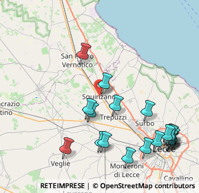 Mappa 73018 Squinzano LE, Italia (10.76)