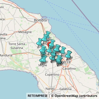 Mappa Via Tarantelli, 73018 Squinzano LE, Italia (9.56)