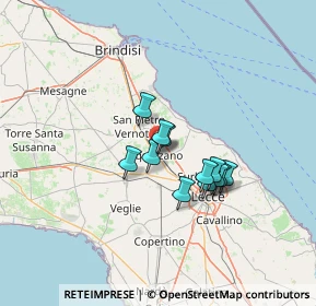 Mappa Largo Stazione, 73018 Squinzano LE, Italia (10.10833)