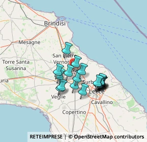 Mappa Largo Stazione, 73018 Squinzano LE, Italia (11.1845)