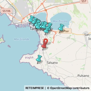 Mappa Via Lago di Piediluco, 74121 Taranto TA, Italia (3.48)
