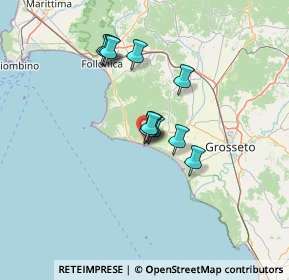 Mappa 58043 Castiglione della Pescaia GR, Italia (9.92364)