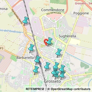 Mappa Via Belgio, 58100 Grosseto GR, Italia (1.24583)