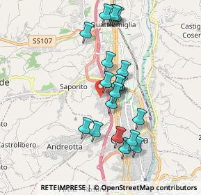 Mappa Via Filippo Brunelleschi, 87036 Quattromiglia CS, Italia (1.829)
