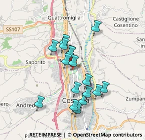 Mappa Via Tevere, 87036 Quattromiglia CS, Italia (1.69118)