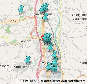 Mappa Via Giacomo Brodolini, 87036 Quattromiglia CS, Italia (1.97412)