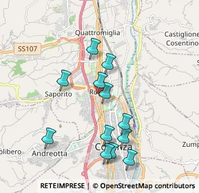 Mappa Via Giacomo Brodolini, 87036 Quattromiglia CS, Italia (1.98417)