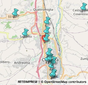 Mappa Via Genova, 87036 Quattromiglia CS, Italia (2.45333)