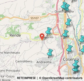 Mappa Via Ferrari, 87036 Rende CS, Italia (3.55643)