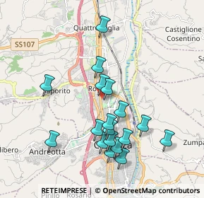 Mappa Piazzale Kennedy, 87036 Quattromiglia CS, Italia (2.03389)