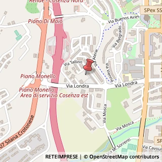 Mappa Via Londra, 12, 87036 Rende, Cosenza (Calabria)