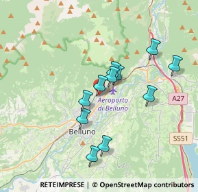 Mappa Largo Ugo Neri, 32100 Belluno BL, Italia (3.02636)
