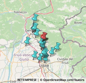 Mappa Via Rabagnolo, 33017 Tarcento UD, Italia (9.298)