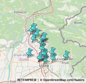 Mappa Tarcento Oltretorre, 33017 Tarcento UD, Italia (11.03556)