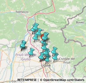 Mappa Via G. Baldissera, 33017 Tarcento UD, Italia (11.0335)