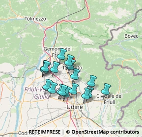 Mappa 33017 Tarcento UD, Italia (11.97778)