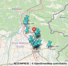Mappa 33017 Tarcento UD, Italia (10.8565)