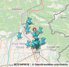 Mappa 33017 Tarcento UD, Italia (10.8575)