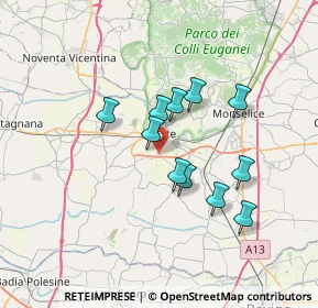 Mappa Via Guola Larga, 35042 Este PD, Italia (5.66636)